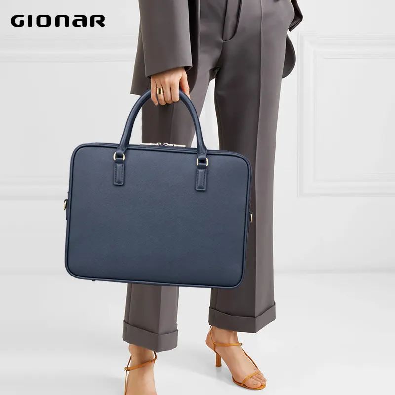 Gionar Own Design Saffaino Leather Bag Men's Popular Briefcase For 14 Inch Laptop