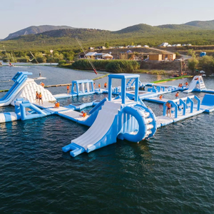 สนามเด็กเล่นเป่าลมขนาดใหญ่แบบลอยน้ำได้อุปกรณ์เกมสวนน้ำแบบสูบลมขนาดใหญ่พกพาได้กลางแจ้งขนาดใหญ่ - Product Image 1