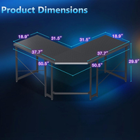 Table de jeu de bureau d'ordinateur professionnel le plus vendu Table de jeu RVB de haute qualité Bureau de jeu PC avec lumière RVB pour les sports électroniques