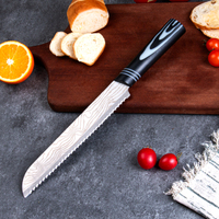 Couteau à pain d'extérieur dentelé en acier inoxydable, couteau de camping, de pique-nique et de dîner, manche coloré, outil de cuisine portable