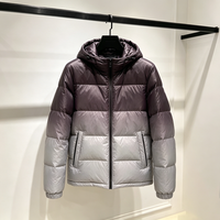Blouson matelassé pour homme, gris dégradé, à capuche, chaud, doux, isolé, imperméable, avec poches zippées, grande taille, mode, vente en gros
