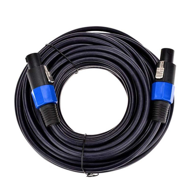25 ft Male Speakon to Speakon Cables, Delivers Sound Professional 12 AWG Audio Cord DJ Speaker Cable Wire with Twist Lock