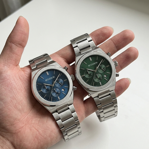 นาฬิกาข้อมือผู้ชาย BESSERON สแตนเลสสตีล โครโนกราฟ ขนาด 42 มม. ตัวเรือนทรงกลม ระบบควอตซ์ หน้าปัดกระจกมิเนอรัล ดีไซน์หรูหราสง่างาม - Product Image 2