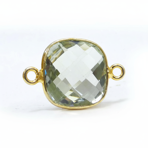 Nouveauté 12mm carré vert améthyste Double forme connecteur Vintage vente chaude argent plaqué or lunette ensemble pour tous les bijoux - Product Image 1