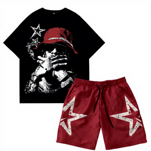 Nuevo Conjunto Deportivo Informal de Verano para Hombre, Transpirable, de Secado Rápido, Estilo Vintage, de Dos Piezas, Camiseta y Pantalones Cortos - Product Image 6
