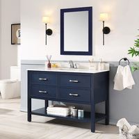 Meuble-lavabo moderne Guanda, design le plus récent, 48 pouces, avec vasque simple, plateau en marbre artificiel, sur pied, durable et facile à nettoyer