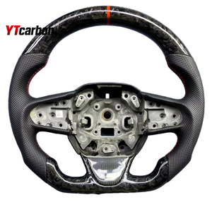 Volant de course personnalisé en fibre de carbone véritable YTcarbon pour <span class=keywords><strong>Clio</strong></span> MK4 GT RS 12-18, accessoires intérieurs de voiture, pièces automobiles - Product Image 2