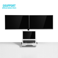 Support pour ordinateur portable à double écran OL-10T en aluminium à mouvement complet, bras triple, 17-32 pouces, 12-17 pouces, réglable en hauteur pour bureau, neuf
