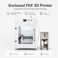Imprimante 3D industrielle grand format FGF 600x600x1000mm, double extrudeur, trémie à granulés indépendante, buse 300°C, neuve, garantie 1 an pour les grands projets