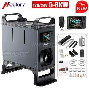 Hcalory NUEVO Calentador de Aire Diésel Universal para Coche 5-8KW, Unidad Todo en Uno 12V 24V, Herramienta de Calefacción para Vehículos, Calentador de Estacionamiento con Monitor LCD de un Solo Orificio - Product Image 1