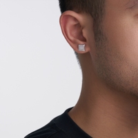 Pendientes de Moissanita Cuadrados de Plata Esterlina 925 con Engaste Iced Out y Cierre de Rosca para Hombre y Mujer, Joyería Hip Hop