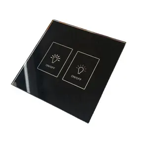 Usine de verre personnalisée Smart Home Touch Switch Crystal Glass Panel Light Dimmer Switch Touch Plaques en verre trempé