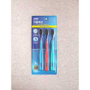 2080 Kit de brosse à dents en silicone Double Action Lot de 3 avec poils fins souples Poignée en PP Boîte de fonction de nettoyage jetable emballée - Product Image 1