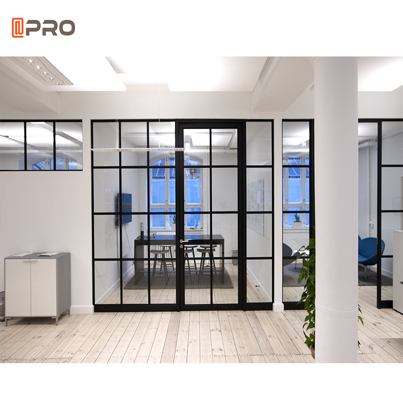 Apro thiết kế Brooklyn phong cách phòng Divider cách âm tường Nhôm Khung kính Hệ Thống Văn phòng âm thanh phân vùng