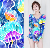 Repreve Creora Maillot de bain en tricot élastique à fleurs 100% polyester biologique Tissu de bain écologique avec découpe pour filles