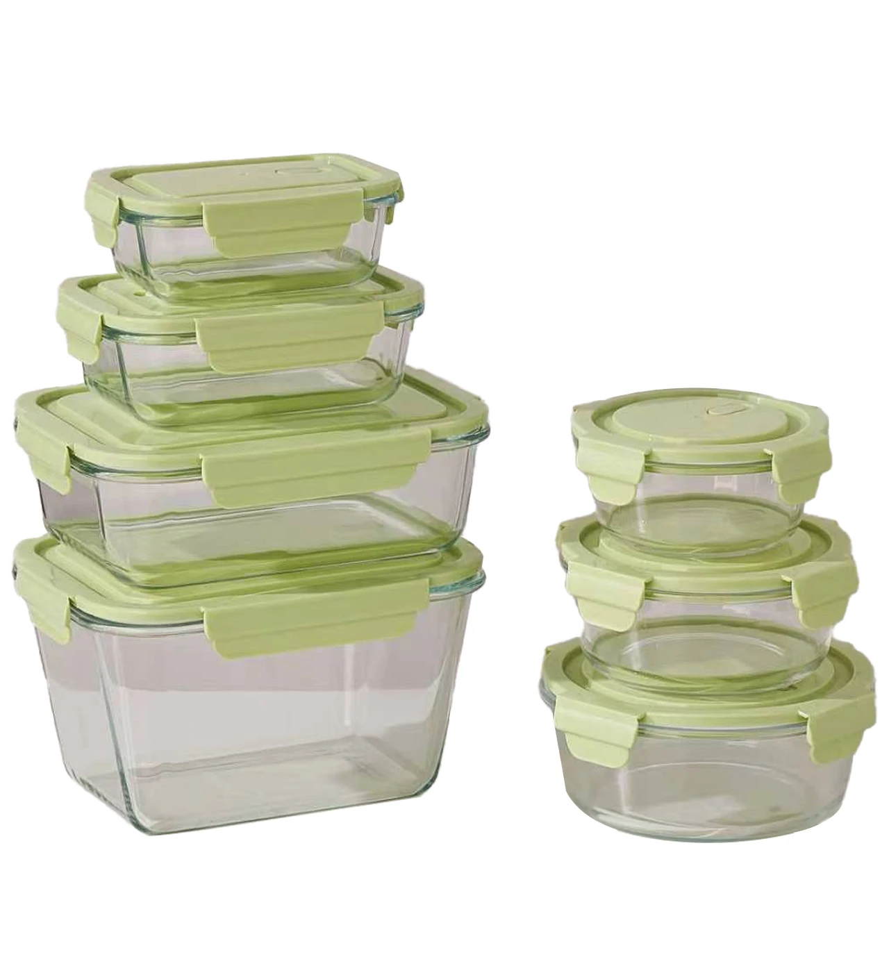 24-Piece High Borosilicate Glass Lunch Box Household Bento Box Microwave Compartments Preservation Bowl With Lid