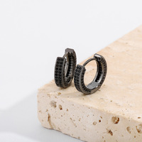 Boucles d'oreilles créoles anti-ternissement en argent sterling 925 serties de zircons cubiques – Bijoux hip-hop de luxe en zircone cubique AAA, vente en gros