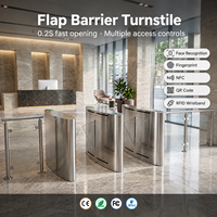 Barrière à battant en acier inoxydable avec contrôle d'accès bidirectionnel biométrique par carte RFID anti-collision pour poste de bureau