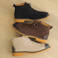 Bottes basses pour hommes Bottes de moto à la mode Bottes de cheville pour hommes Bottes Martin d'hiver à lacets