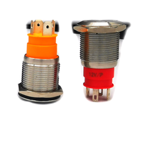 Interrupteur à bouton-poussoir momentané en acier inoxydable étanche IP67 19 mm 20A avec lumière LED 12V