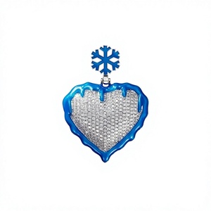 Nuevo Diseño VVS Moissanita Corte Brillante Chapado en Oro Plata de Ley 925 Colgante Hip Hop Encanto de Corazón de Llama Esmaltado Iced Bling - Product Image 1