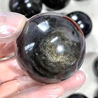 Sphère de cristal d'obsidienne dorée naturelle de haute qualité, boule de pierre précieuse, boule de cristal de guérison, grossiste en pierres précieuses