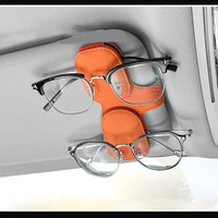 Clip magnétique universel en cuir pour lunettes de soleil avec logo personnalisé 2026 – Accessoires automobiles populaires pour pare-soleil de voiture