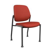 Chaise de bureau ergonomique empilable moderne en maille rouge, idéale pour les salles de conférence et les zones d'accueil des visiteurs