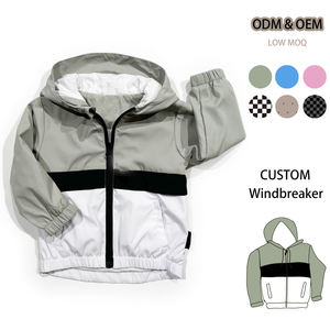 Couleur unie Bébé Enfants Coupe-Vent Unisexe Fermeture Éclair Coupe-Vent Imperméable Automne Enfants Manteaux Avec Doublure <span class=keywords><strong>En</strong></span> <span class=keywords><strong>Maille</strong></span> - Product Image 1