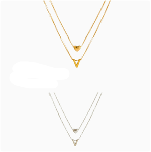 Collar con Letras del Alfabeto en Forma de Corazón de Acero Inoxidable, para Hombre y Mujer, Accesorios Transfronterizos, Gran Venta - Product Image 1