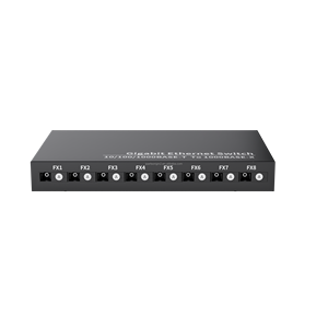Convertisseur de média fibre optique Gigabit 2GE 8FX, 2 ports Ethernet, 8 ports transceiver fibre optique, DC12V 1A - Product Image 4