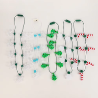 Collier de Noël lumineux pour fête de Noël, Nouvel An, célébration, avec 9 LED blanches, 3 piles LR44, commande manuelle