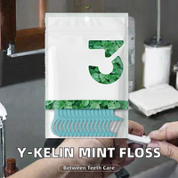 Y-Kelin 100 pièces de cure-dents à la menthe et bâtonnets de soie dentaire en PE, emballage en sachet (Nettoyage interdentaire)