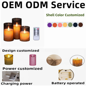 <span class=keywords><strong>Bougie</strong></span> LED sans flamme à piles en acrylique transparent avec télécommande et minuterie, décorée de guirlandes lumineuses étoilées intégrées - Product Image 3