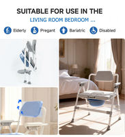 Chaise de toilette pliante portable pour personnes handicapées, chaise de toilette de sécurité pour la réadaptation, équipement de thérapie, produit de soins aux personnes âgées