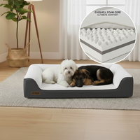 Canapé-lit orthopédique pour animaux de compagnie personnalisé avec mousse à mémoire de forme, anti-griffures et anti-morsures, housse lavable, idéal pour les chiens âgés