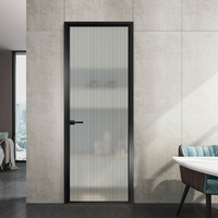 Porte à battant en verre creux en aluminium intérieur insonorisé résistant à l'humidité pour les espaces adjacents de salle de bain australienne