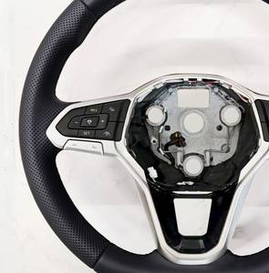Volante Deportivo de 3 Radios de Cuero/Aluminio/Fibra de Carbono para VW Transporter T-roc <span class=keywords><strong>Beetle</strong></span> Polo 6r Scirocco Jetta Tiguan T6 - Product Image 5