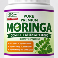 Moringa Oleifera 120 Kapsul 100% Bubuk Daun Murni untuk Dewasa Meningkatkan Daya Ingat & Kualitas Tidur