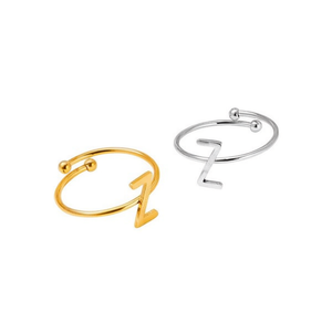 Anello in Acciaio Inossidabile Z, Gioielli alla Moda in Oro e Argento, Confezione da 12 Pezzi da 6mm - Product Image 2