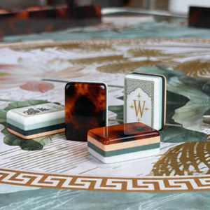 Nuevo Estilo Lujoso y Moderno, Plegable, Portátil, Resistente al Agua, Ecológico, con Patrón de Tortuga, Mahjong, Loto Blanco Dibujado a Mano - Product Image 5