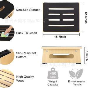 Wooden step <b>stool</b> for home use, toilet, squatting <b>stool</b>, solid wood <b>office</b> <b>stool</b>, anti-slouching leg rest. - Product Image 1