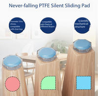 Patins de chaise pour tapis, transparents, robustes, en PTFE, pour le déplacement de meubles, protections de pieds de table pour un glissement fluide
