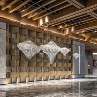 Hôtel restaurant iceberg montagne décoration grand lustre à led d'ingénierie lustre personnalisé pour entrée haut plafond escaliers