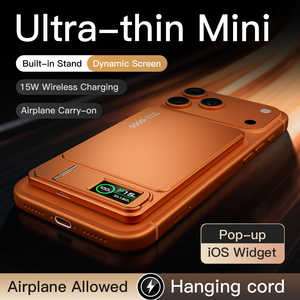Chargeur portable ultra-plat magnétique en alliage d'aluminium 20W à charge rapide sans fil avec support, chargeur Type-C PD, technologie GaN pour <span class=keywords><strong>iPhone</strong></span> - Product Image 2