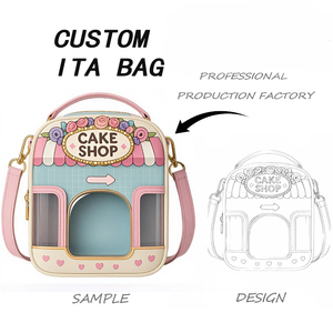 Sac à dos Ita Bag personnalisé unique <span class=keywords><strong>pour</strong></span> cosplay d'anime Helios Sol Invictus, en <span class=keywords><strong>toile</strong></span> dorée et cuir PU, avec <span class=keywords><strong>fenêtre</strong></span> transparente <span class=keywords><strong>pour</strong></span> épingles - Product Image 2