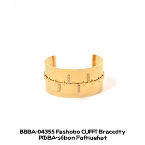 BBBA-04355 Pulseras de Moda con Baño de Oro, Cristales y Diamantes de Imitación, Diseño Geométrico Unisex - Product Image 2