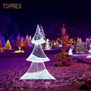 Lampu pohon Natal LED 2D putih tahan air lampu dekorasi luar ruangan dengan peringkat IP65 emitansi putih hangat 110V/220V