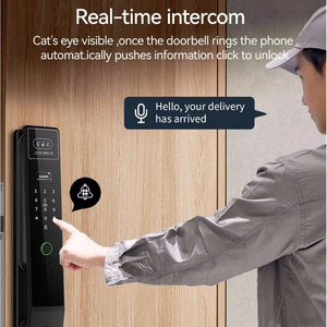 Glomarket Tuya WiFi Smart Door <b>Lock</b> With Video Intercom Fingerprint Face Recognition App IP65 Waterproof Palm Unlock Aluminum - Product Image 4