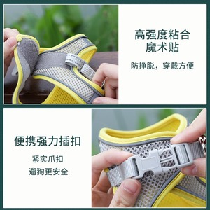 Arnés estilo chaleco para mascotas, ajustable, transpirable, reflectante, para perros pequeños, amarillo, verde, morado - Product Image 5